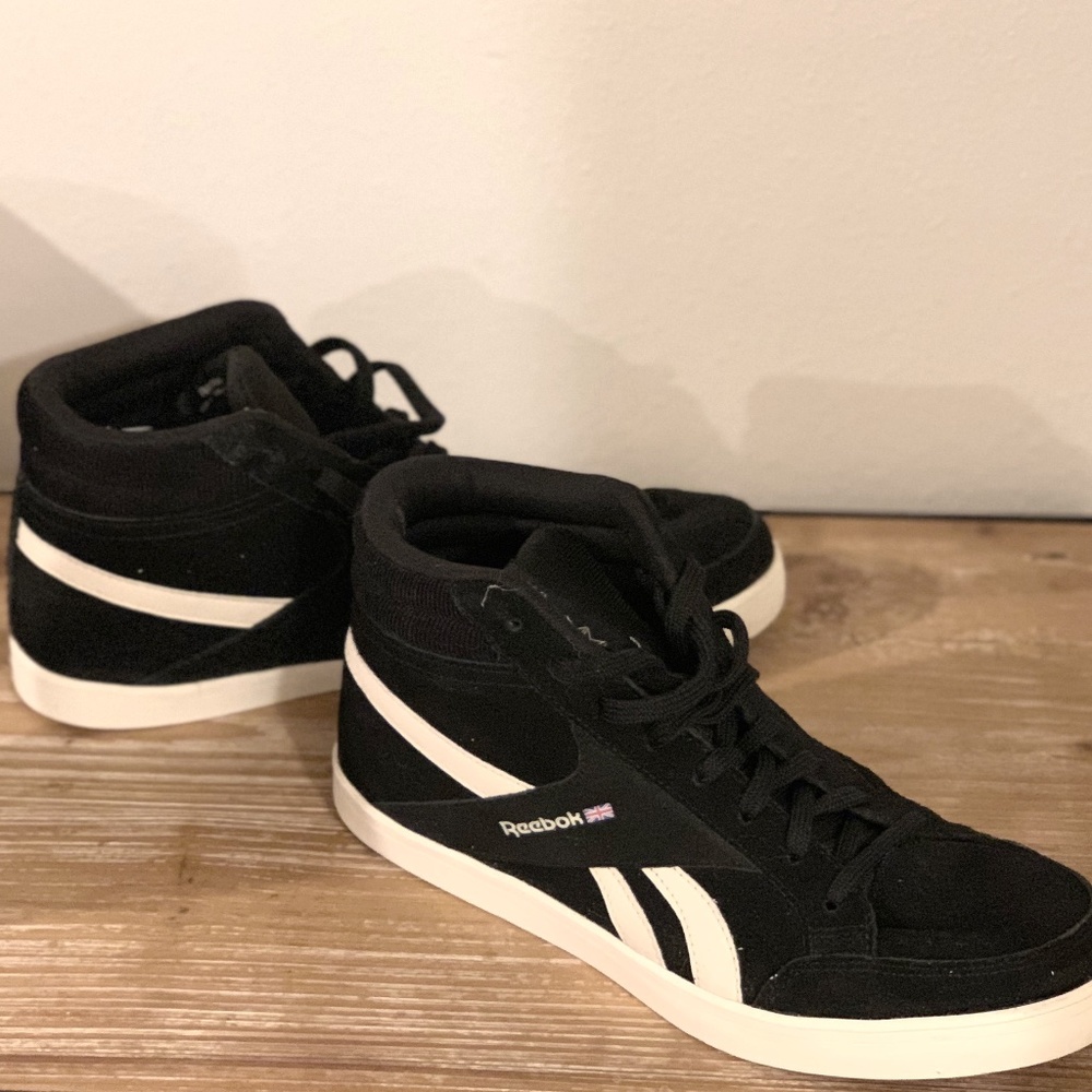 Reebok bd4490 Womens Classic High Top Sneakers Royal Black Suede Sz 11